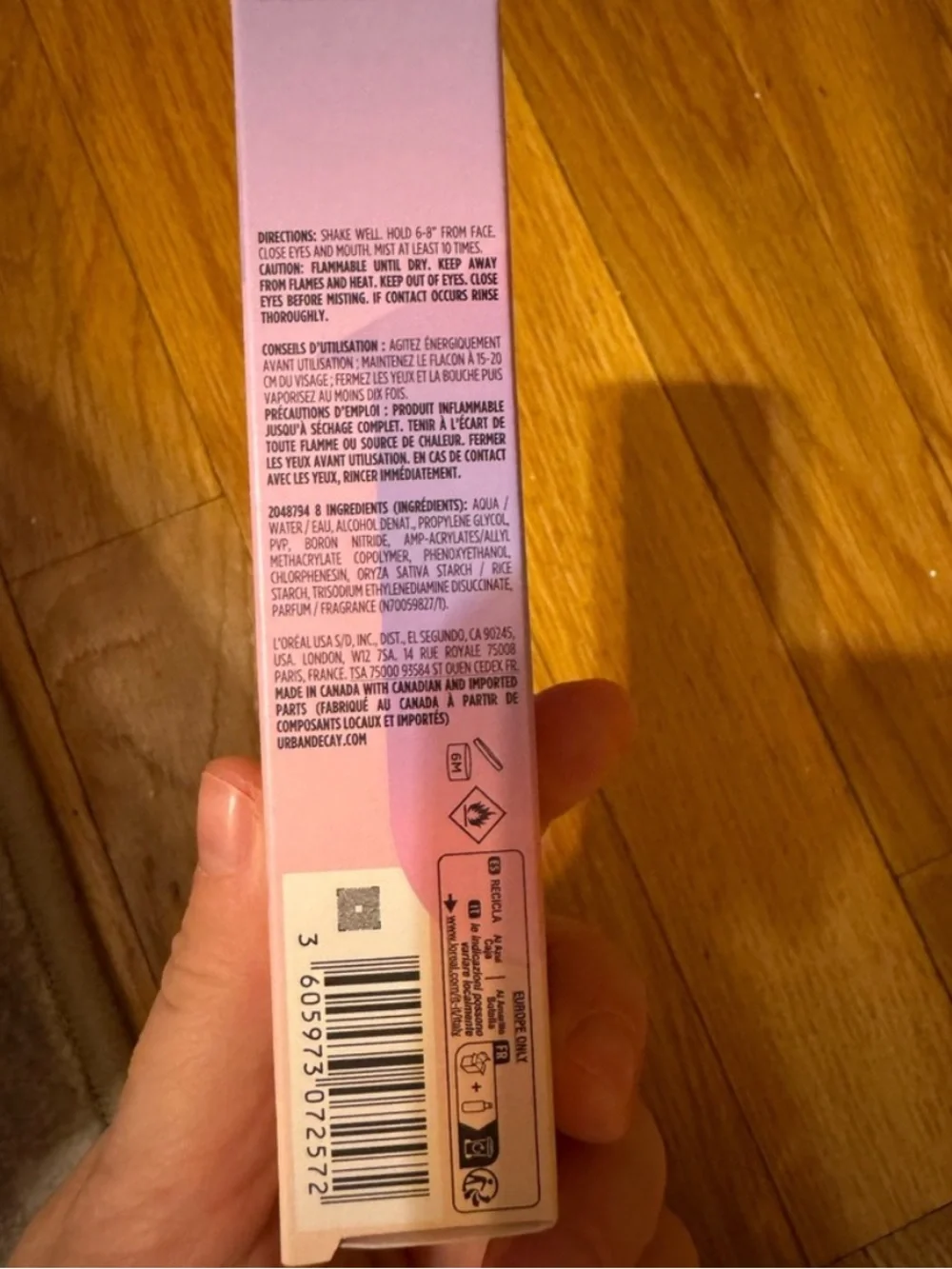 Urban Decay All Nighter Makeup Setting Spray Matte Finish